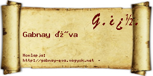 Gabnay Éva névjegykártya